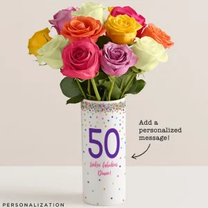 Milestone Celebrations Bouquet with Personalized Vase